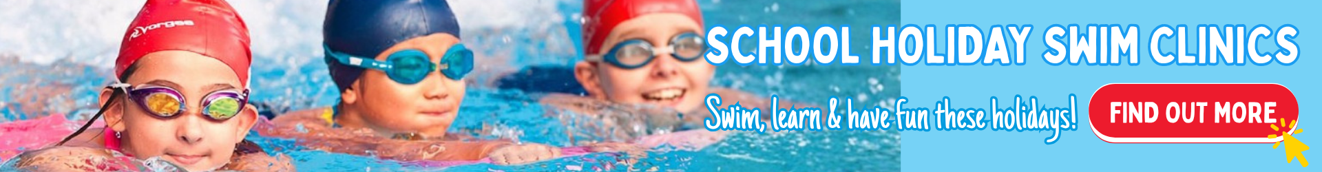 School Holiday Full Day Clinics.  Hampton Swim School Swim Lessons.