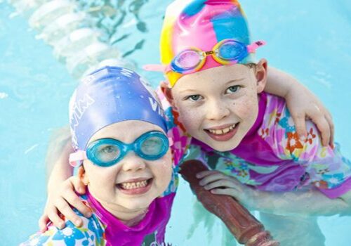 friends swimming